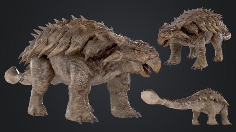 Ankylosaurus 3D Modell .c4d .max .obj .3ds .fbx .stl .blend