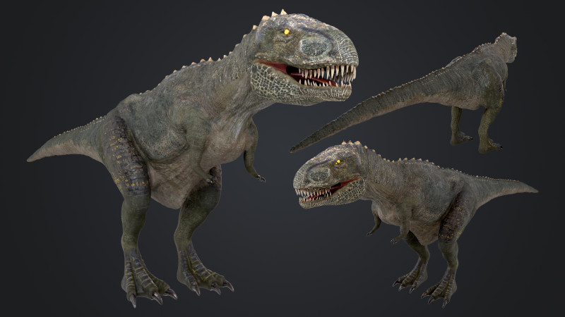 南方巨兽龙 3D 模型 .c4d .max .obj .3ds .fbx .stl .blend 