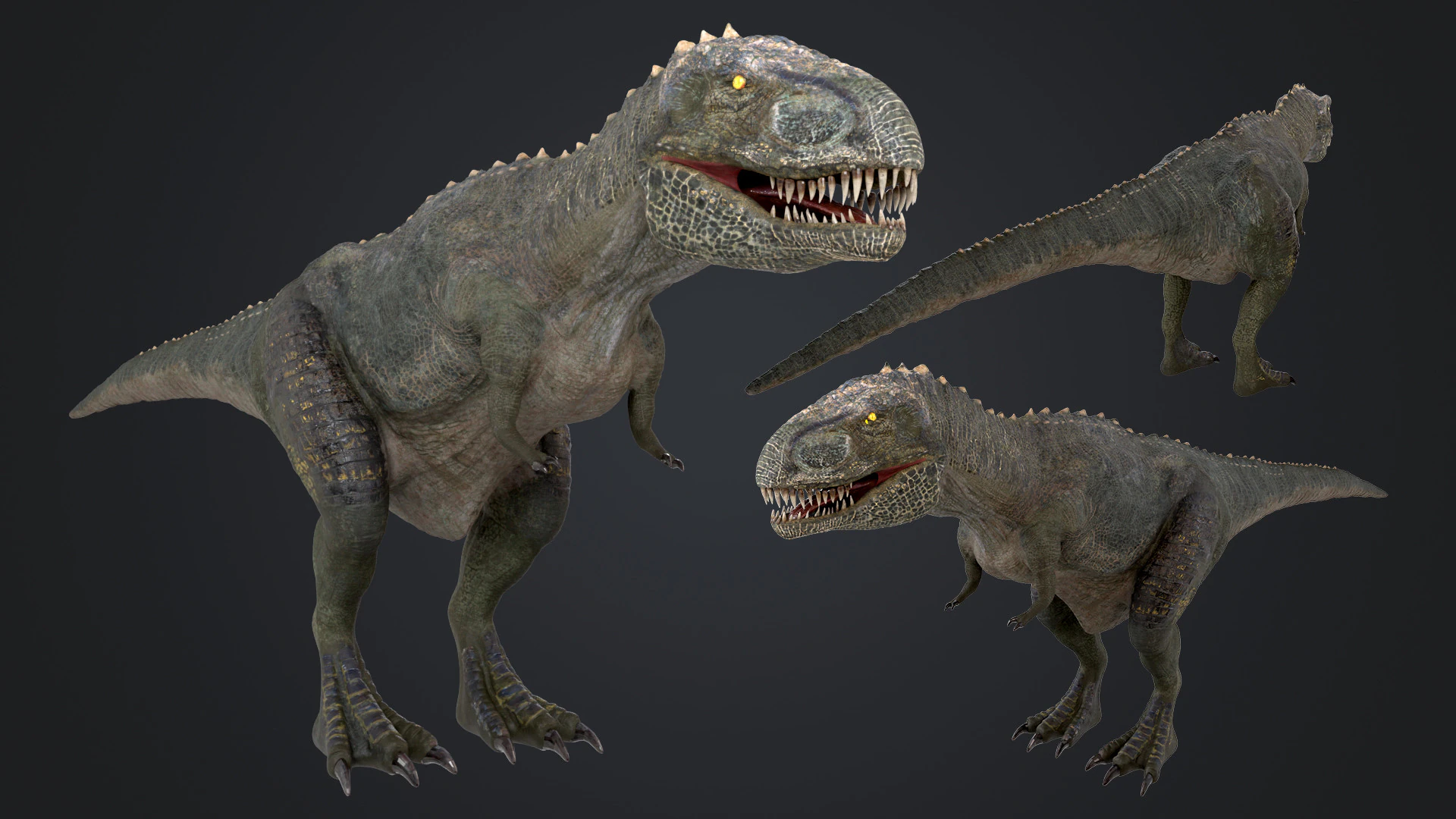 Giganotosaurus 3D Model .c4d .max .obj .3ds .fbx .stl .blend 