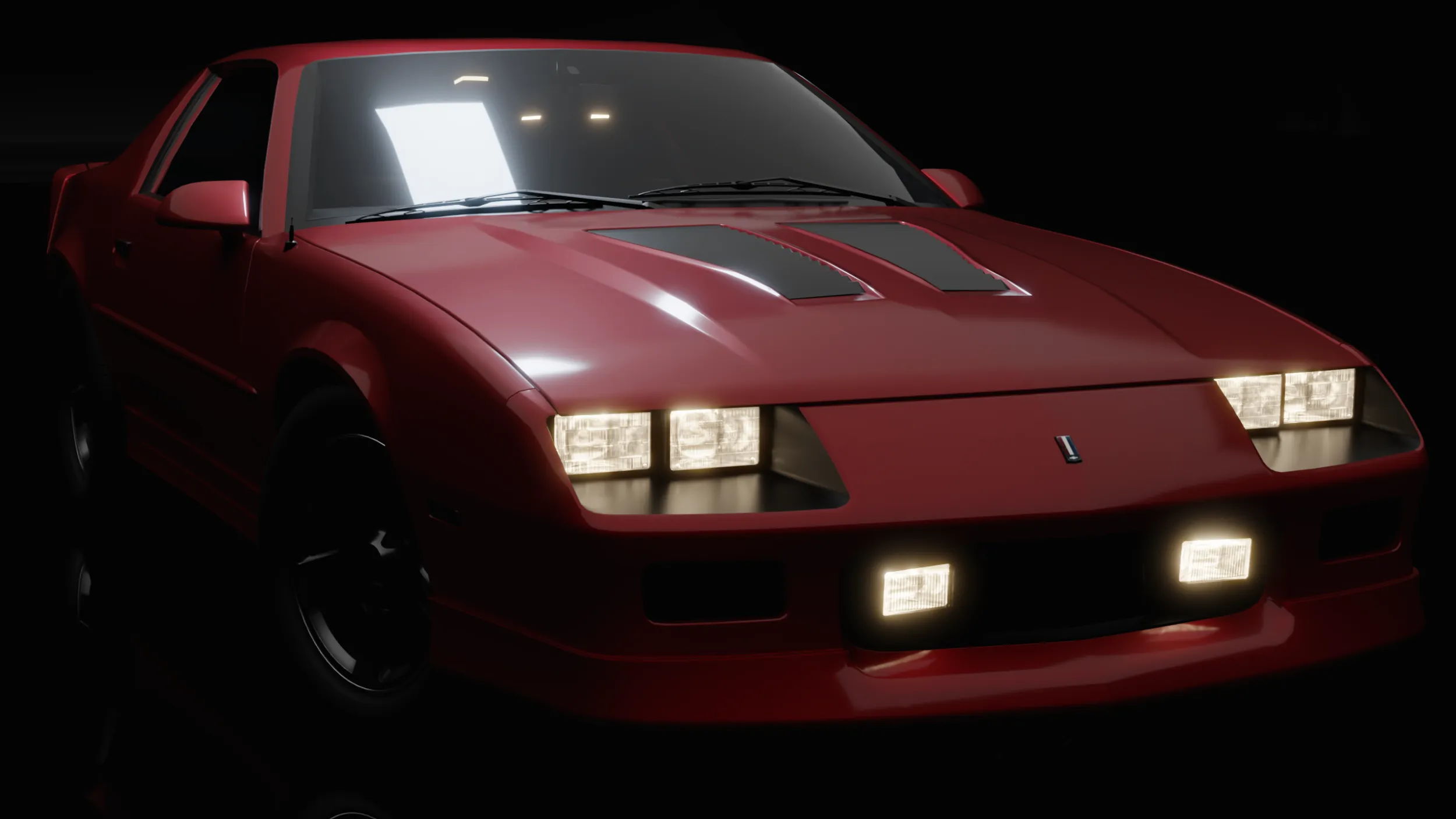 Chevrolet Camaro Iroc-Z Hx7cheW 3D Model .c4d .max .obj .3ds .fbx .stl .blend