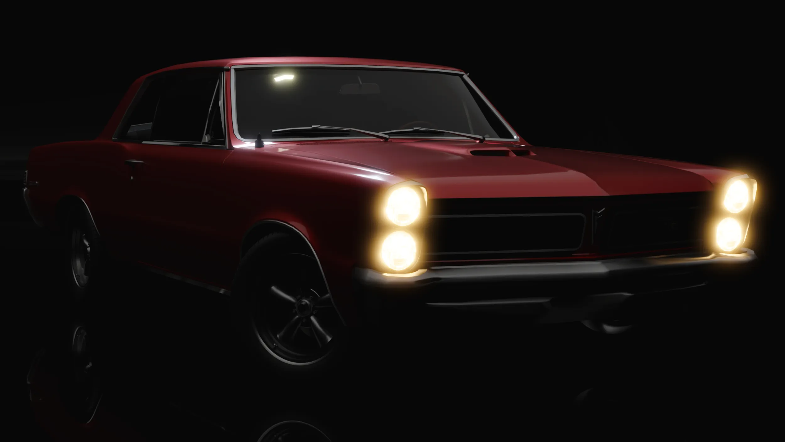 Pontiac LeMans GTO 1965 3D Model .c4d .max .obj .3ds .fbx .stl .blend 