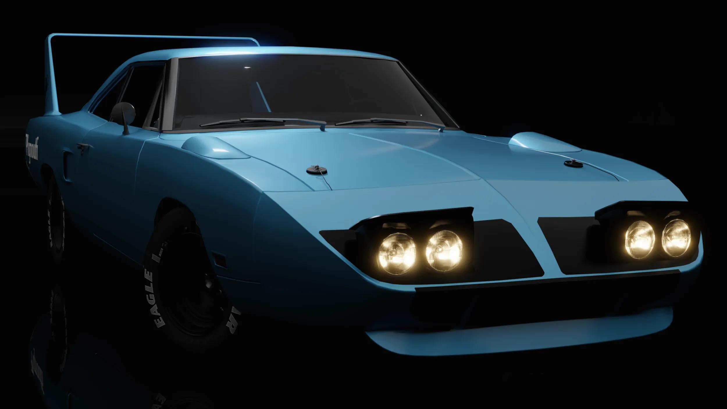 Plymouth Superbird 1970 3D Model .c4d .max .obj .3ds .fbx .stl .blend