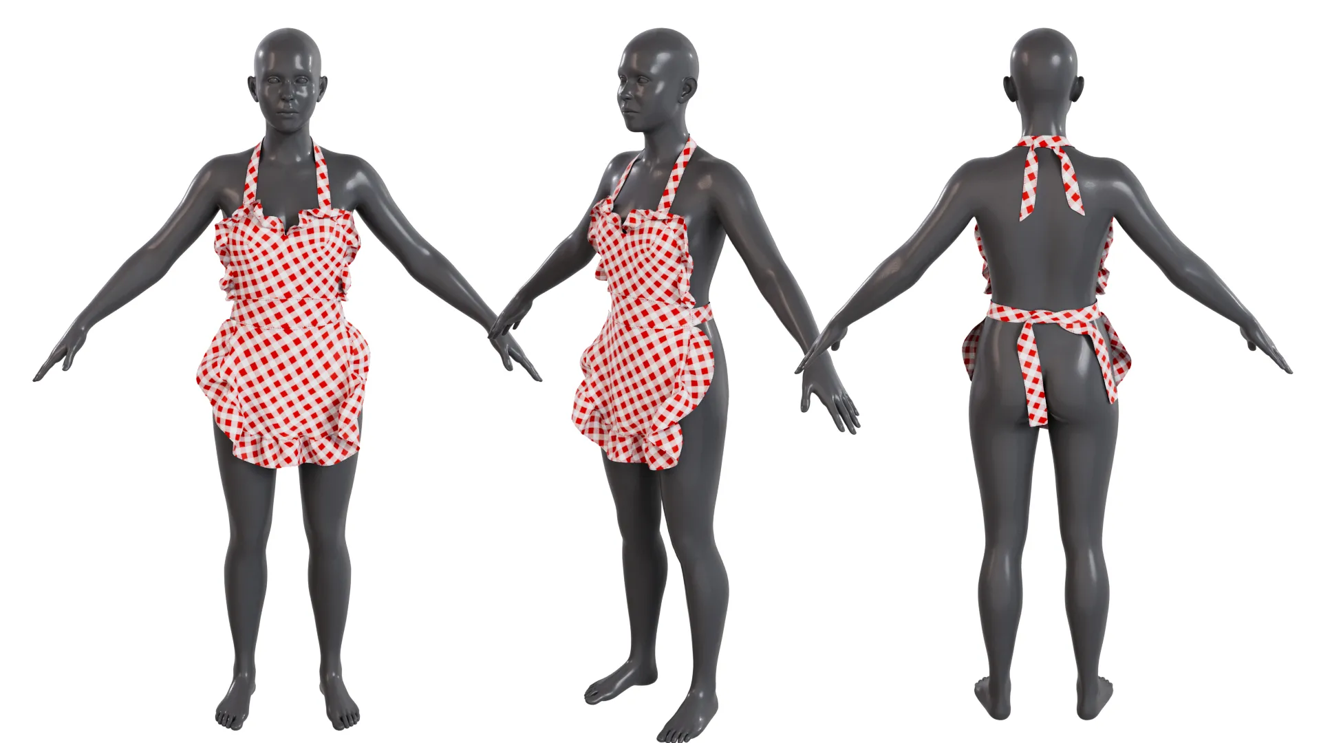 Apron 3D Model .c4d .max .obj .3ds .fbx .stl .blend 