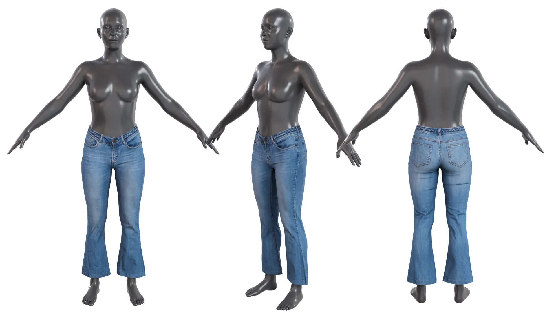Jeans 3D Model .c4d .max .obj .3ds .fbx .stl .blend 