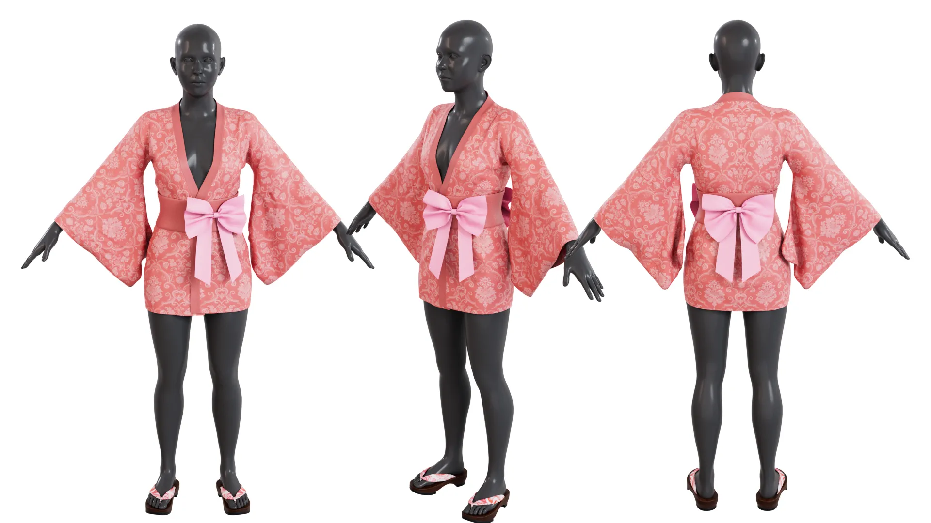 Mini Kimono 3D Модель .c4d .max .obj .3ds .fbx .stl .blend 
