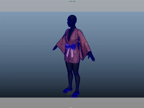 Mini Kimono 3D Модель