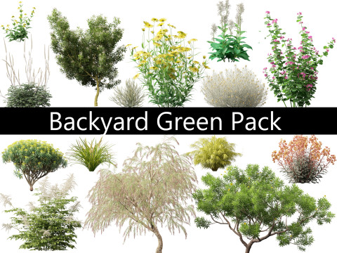 Hinterhof-Grünpaket 35 3D Modell