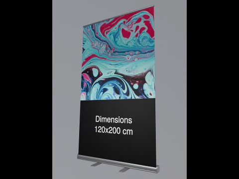Rollup 120x200cm aluminium Modèle 3D