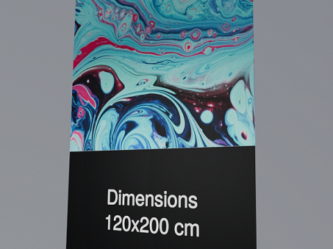 Rollup 120x200cm aluminum 3D 模型