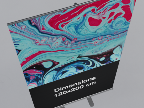 Rollup 120x200cm aluminum 3D 模型