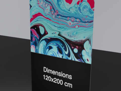 Rollup 120x200cm aluminum 3D 模型