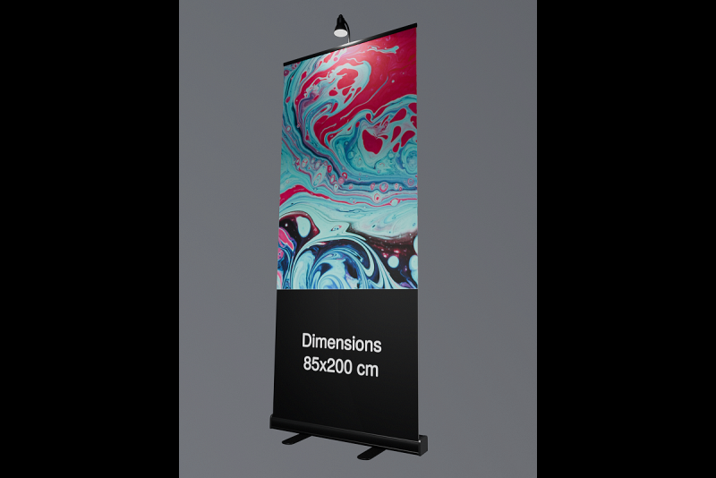 Rollup 85x200cm Black with light Modelo 3D .c4d .max .obj .3ds .fbx .stl .blend 
