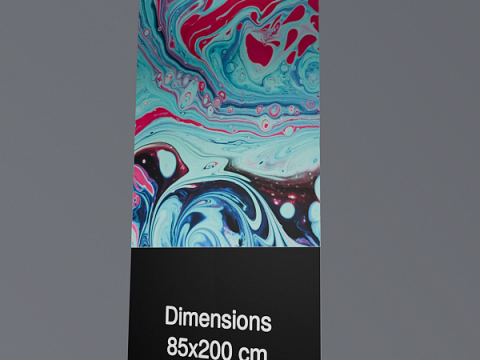 Rollup 85x200cm Black with light Modelo 3D