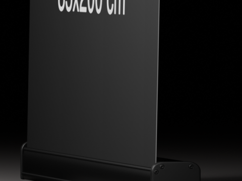 Rollup 85x200cm Black with light Modelo 3D