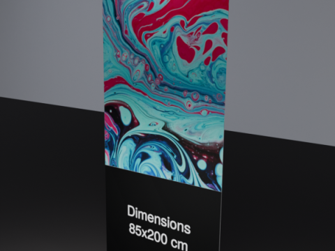 Rollup 85x200cm Black with light Modelo 3D