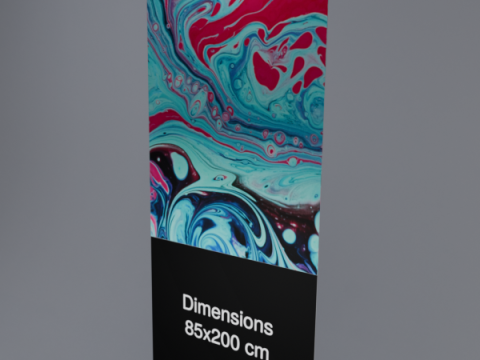 Rollup 85x200cm Black with light Modelo 3D