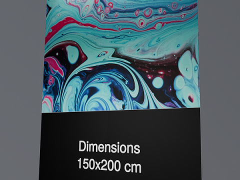 Rollup 150x200cm Black with light 3D Model