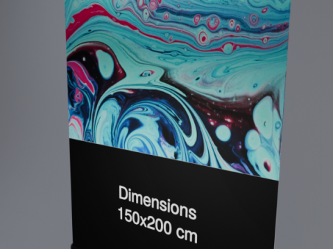 Rollup 150x200cm Black with light 3D Model