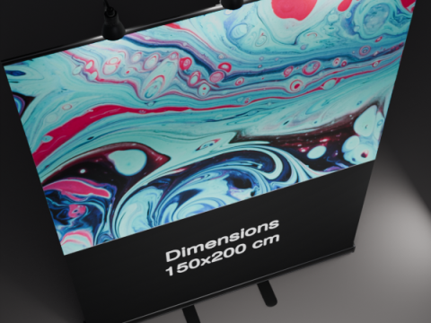 Rollup 150x200cm Black with light 3D Model