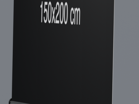 Rollup 150x200cm Black with light 3D Model