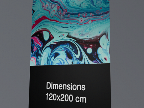 Rollup 120x200cm Black with light 3D Model