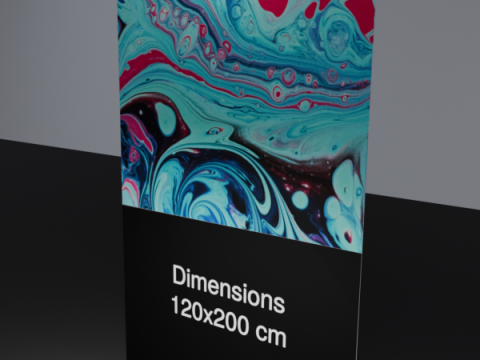 Rollup 120x200cm Black with light 3D Model