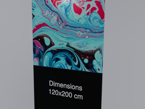 Rollup 120x200cm Black with light 3D Model