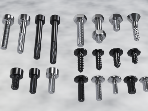 Screws and bolts collection 3D 모델