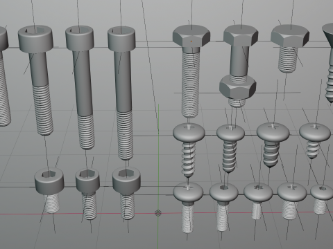Screws and bolts collection 3D 모델