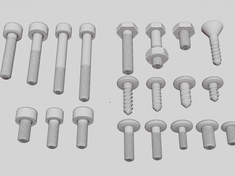 Screws and bolts collection 3D 모델