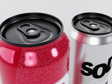 Soda cans 500ml and 330ml 3D Model