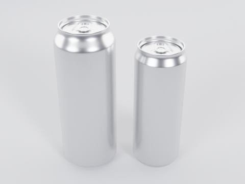 Soda cans 500ml and 330ml 3D Model