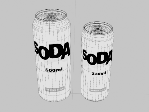 Soda cans 500ml and 330ml 3D Model