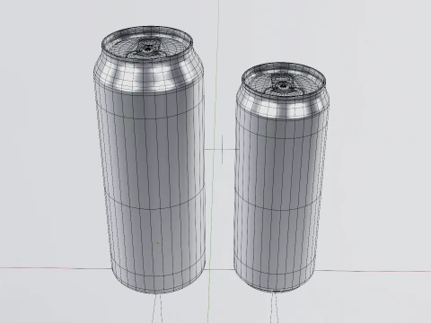 Soda cans 500ml and 330ml 3D Model