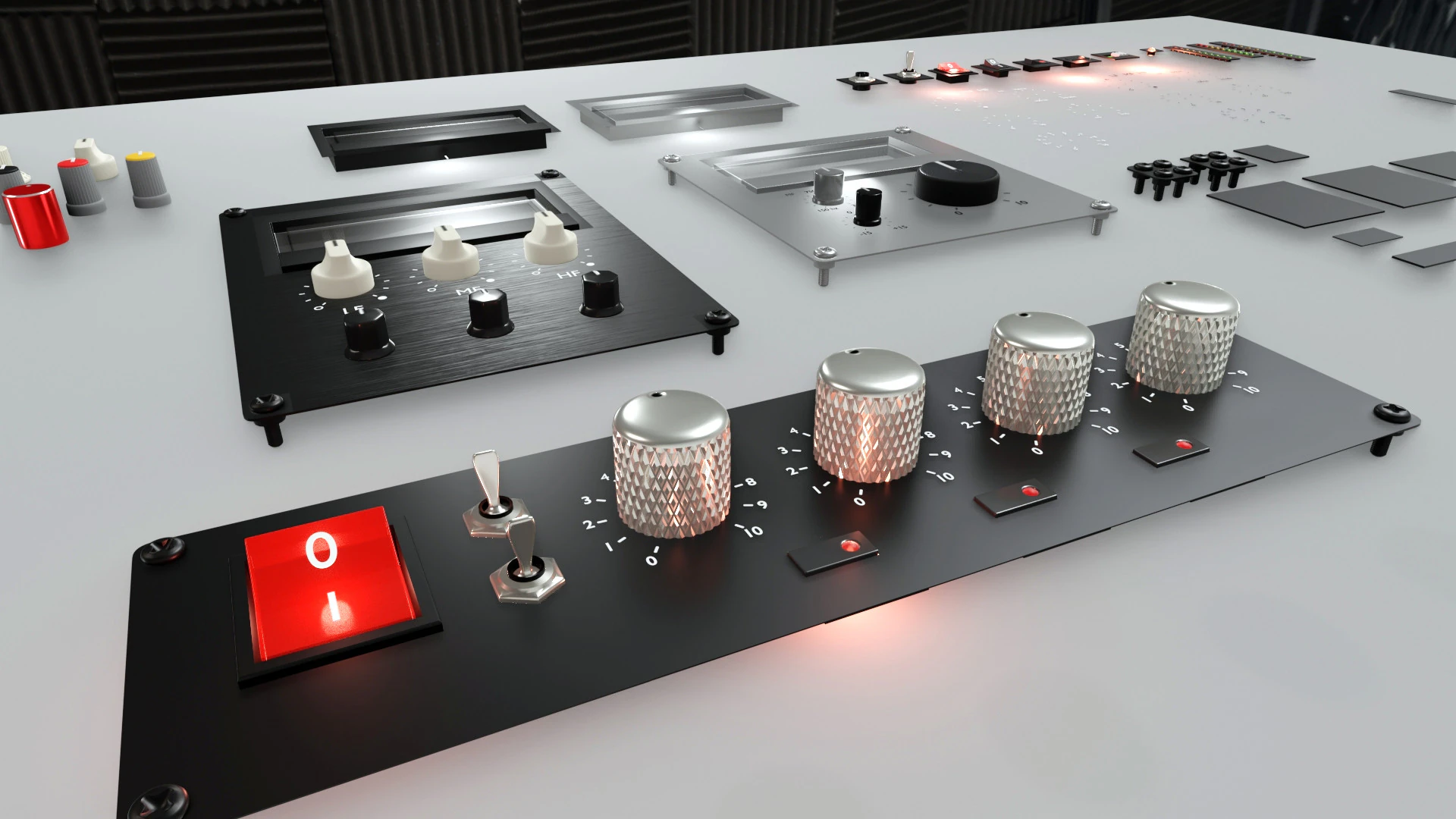 Knobs and meters modular Blender 36 LTS 2024 3D Model .c4d .max .obj .3ds .fbx .stl .blend 