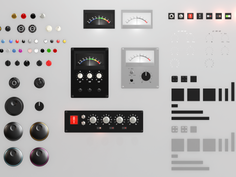 Knobs and meters modular Blender 36 LTS 2024 3D 模型