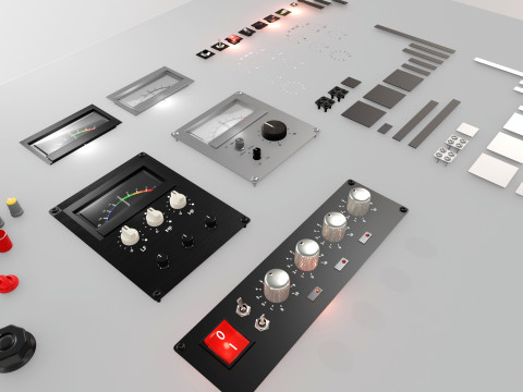 Knobs and meters modular Blender 36 LTS 2024 3D 模型