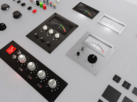 Knobs and meters modular Blender 36 LTS 2024 3D Model