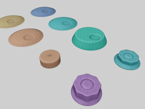 Knobs and meters modular Blender 36 LTS 2024 3D Model