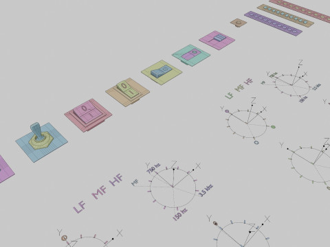 Knobs and meters modular Blender 36 LTS 2024 3D 模型