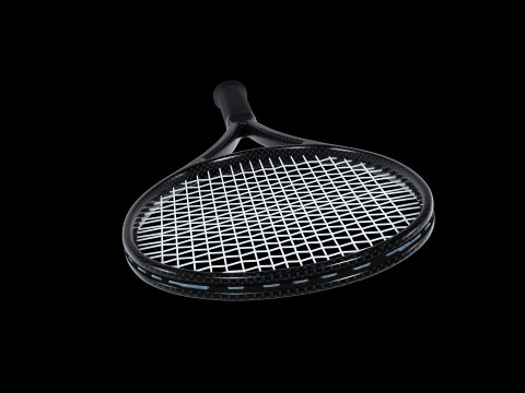 Tennis racket - Black carbon fiber Modèle 3D