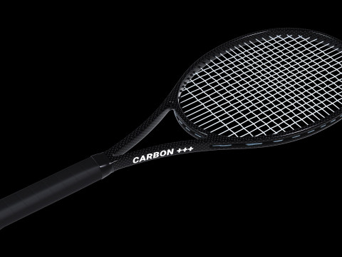 Tennis racket - Black carbon fiber Modèle 3D