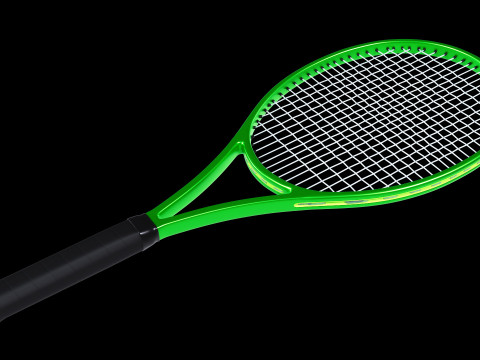 Tennis racket - Black carbon fiber Modèle 3D