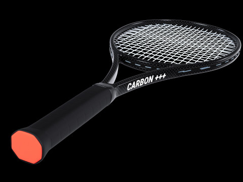 Tennis racket - Black carbon fiber Modèle 3D