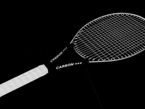 Tennis racket - Black carbon fiber Modèle 3D