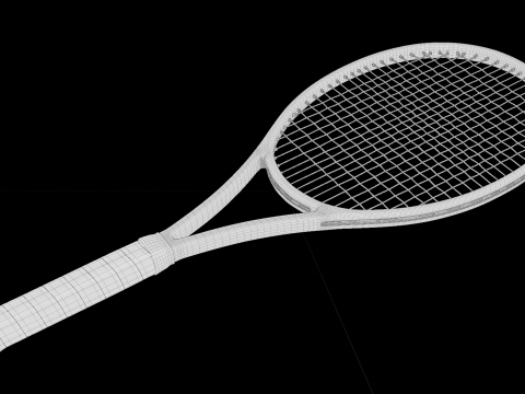 Tennis racket - Black carbon fiber Modèle 3D