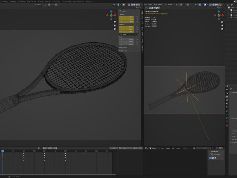 Tennis racket - Black carbon fiber Modèle 3D