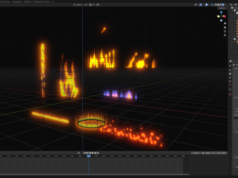 Stylized fire Blender Eevee Next for 2d animation Modelo 3D