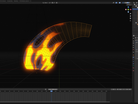 Stylized fire Blender Eevee Next for 2d animation Modelo 3D