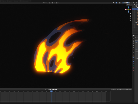 Stylized fire Blender Eevee Next for 2d animation Modelo 3D